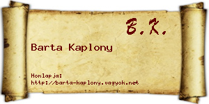 Barta Kaplony névjegykártya