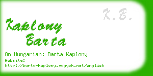 kaplony barta business card